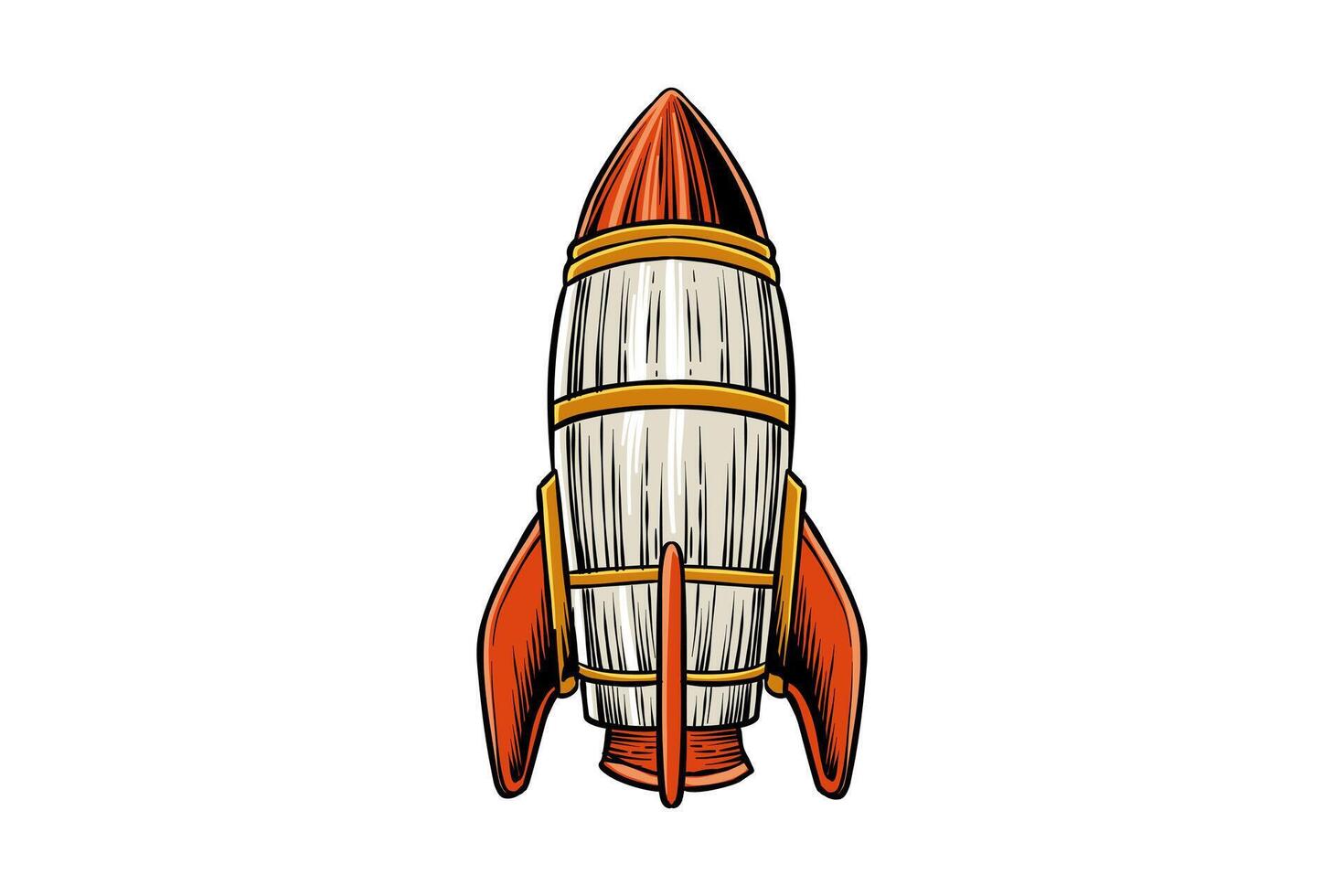 Vintage rocket ship design vector