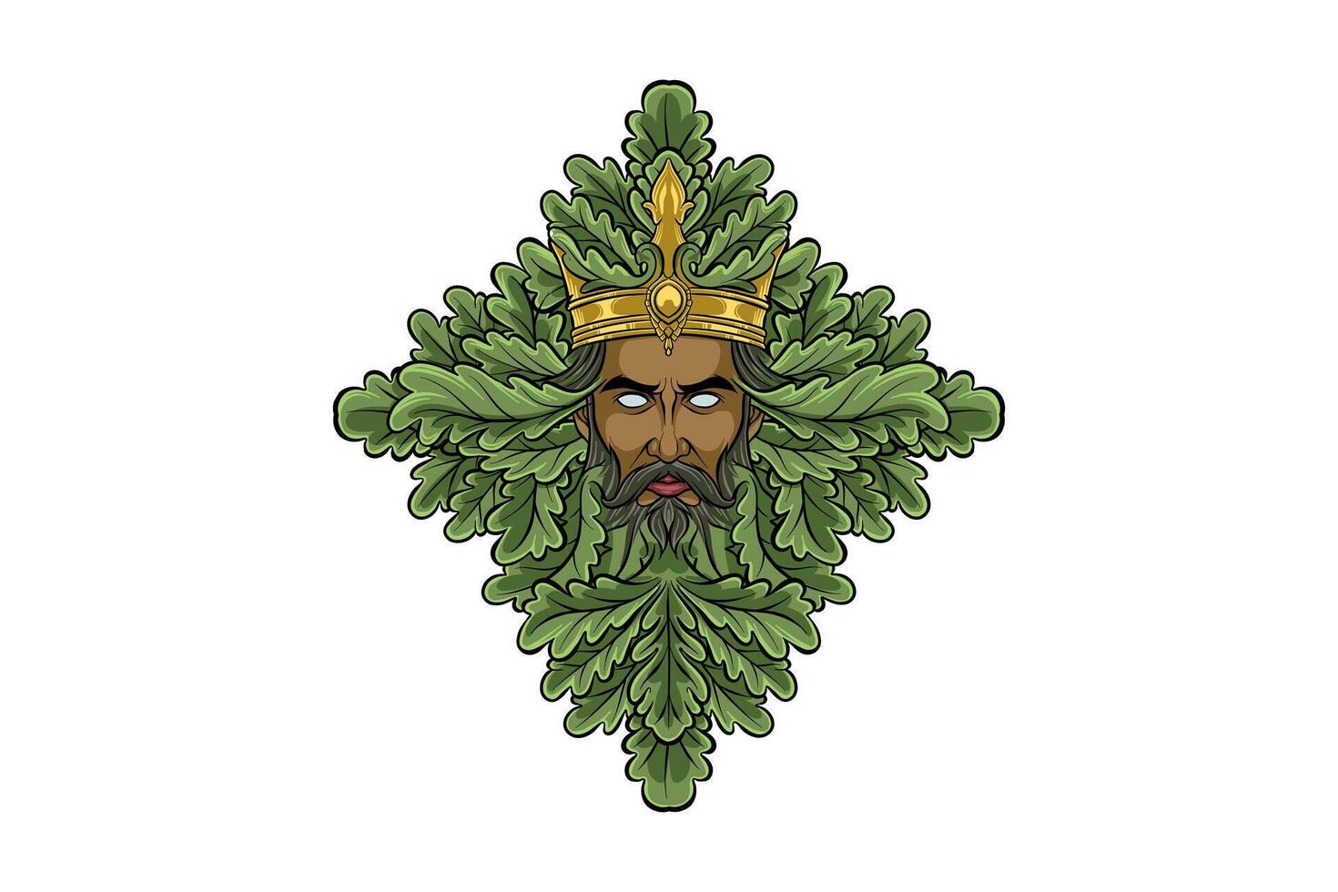 Regal forest king surrounded by leaves vector