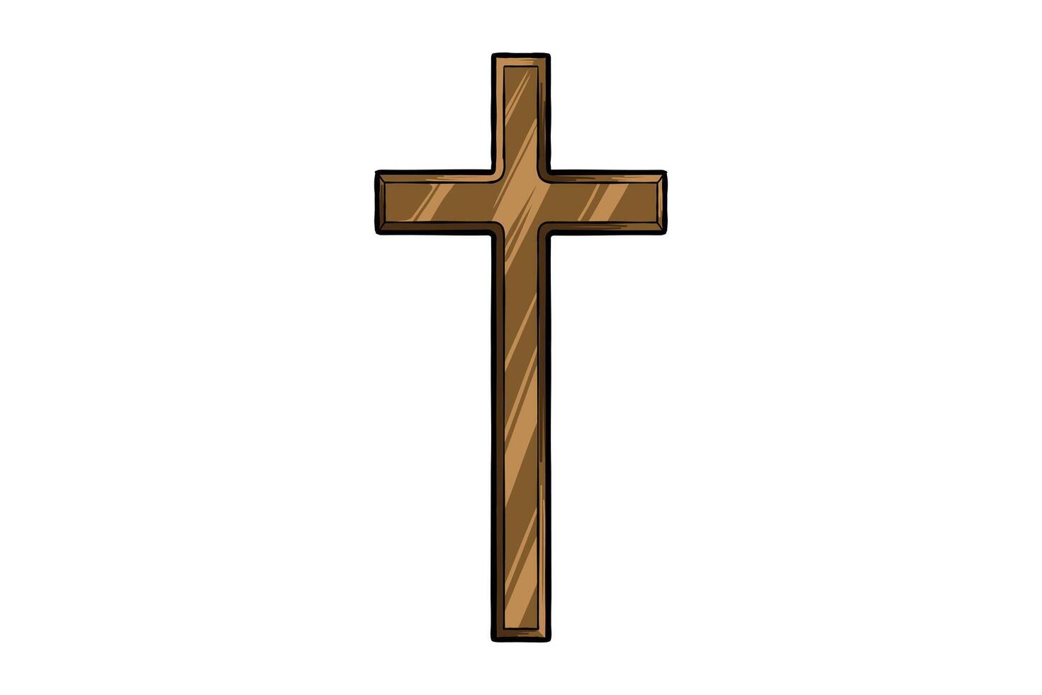 Wooden cross illustration vector