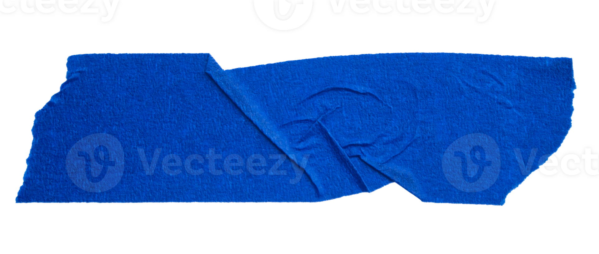 Blue adhesive torn paper masking tape isolated on white background png