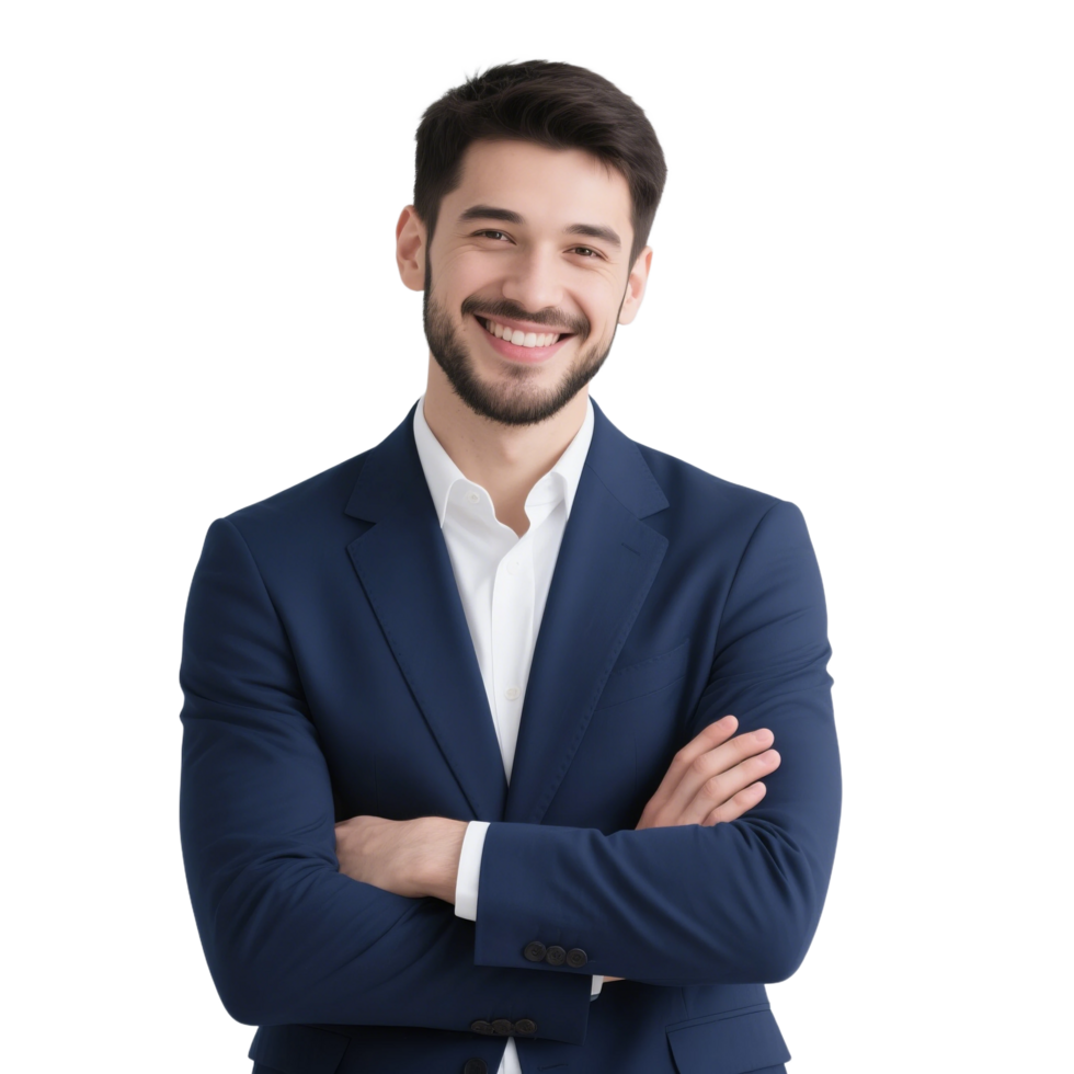 A man in a suit is smiling png
