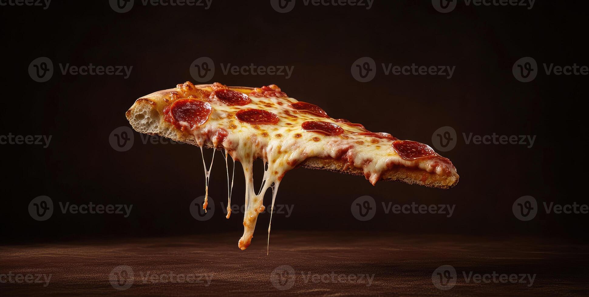 A delicious pepperoni pizza slice with melted cheese photo