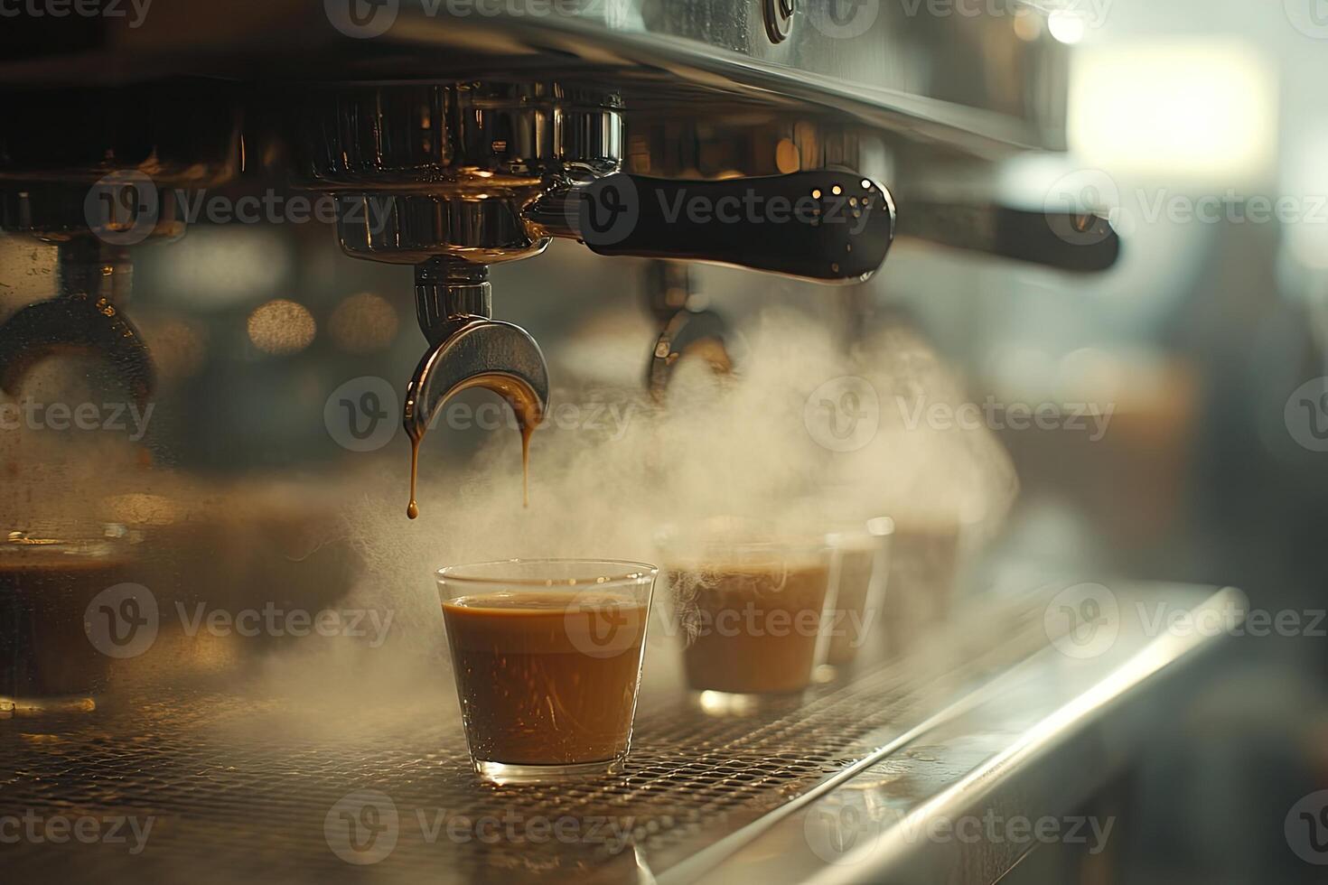 A coffee machine is making coffee photo