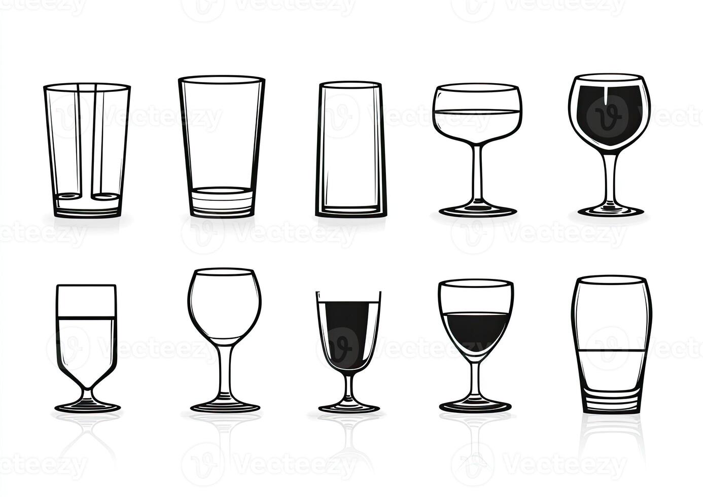 A Collection Of Various Glassware Designs For Drinks photo