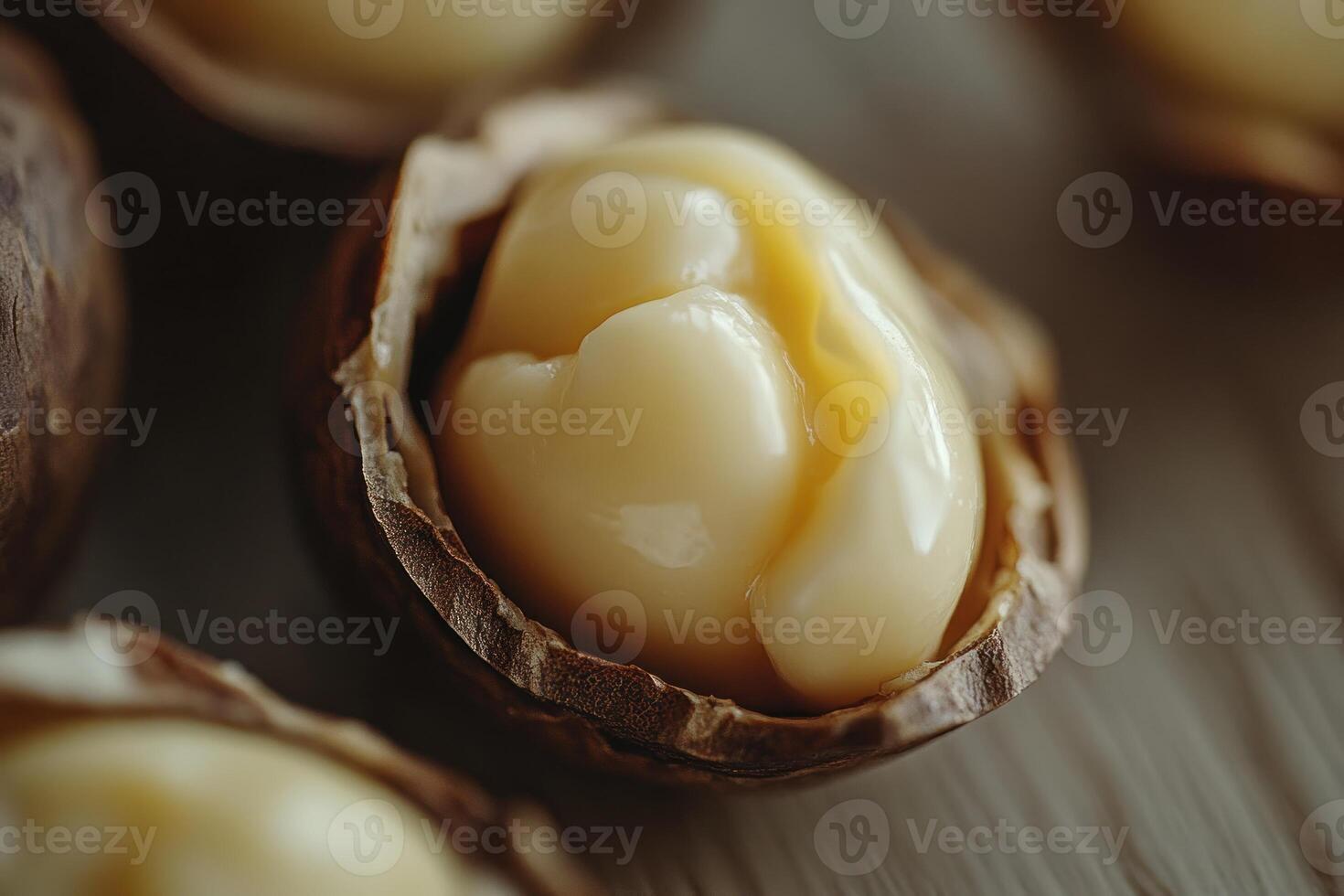 Macadamia Nut Close Up Showing Creamy Interior photo