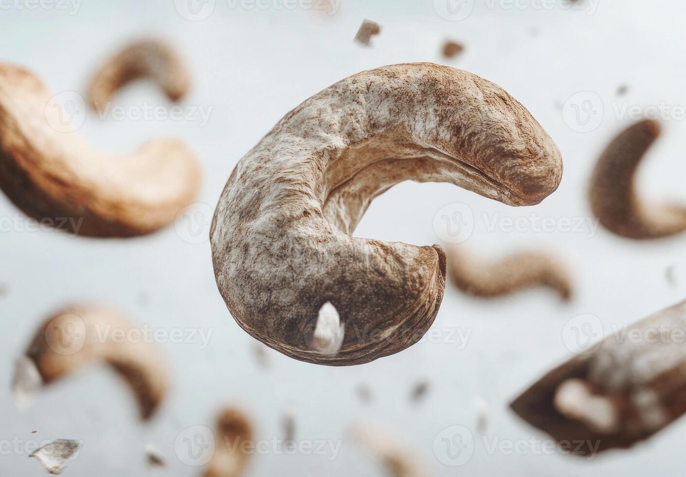 Roasted Cashews Falling In Slow Motion photo