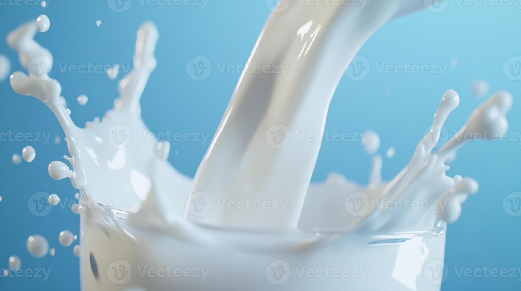 A glass of milk is being poured into a bowl photo