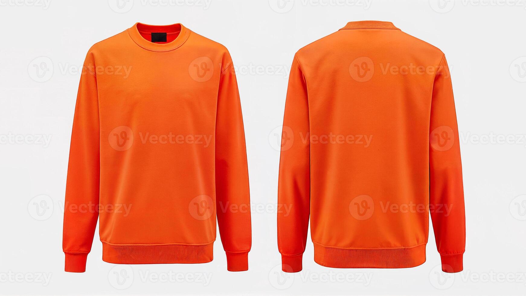 Plain orange sweatshirt isolated on white background. Useful for apparel mockup, product display, or online clothing store context. photo