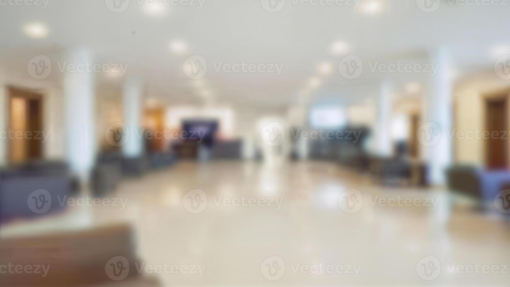 Blurred hospital corridor. Suitable for healthcare, medical, or clinic context. Useful for illustrating modern medical environments. photo