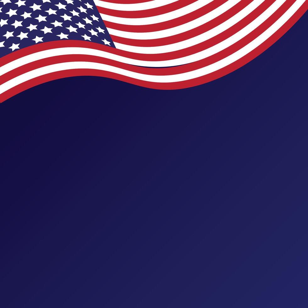 Blue background and United States flag vector
