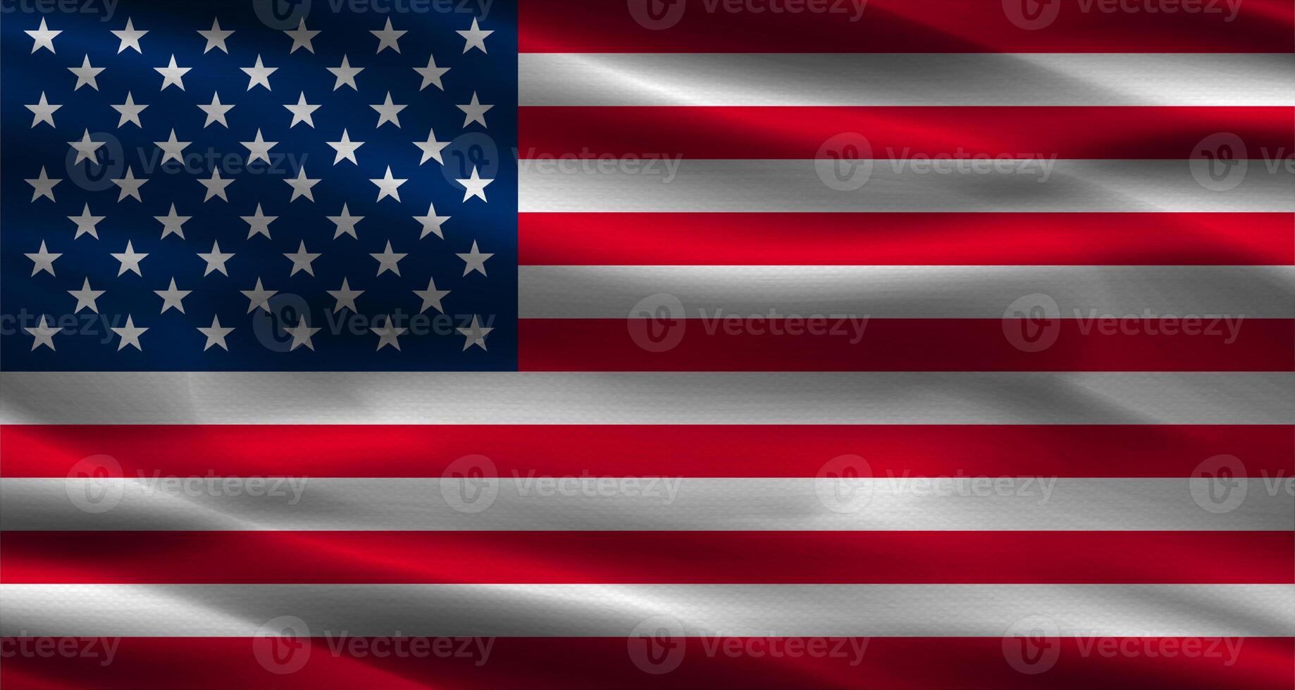 American flag with fabric texture. Realistic flag of USA waving photo