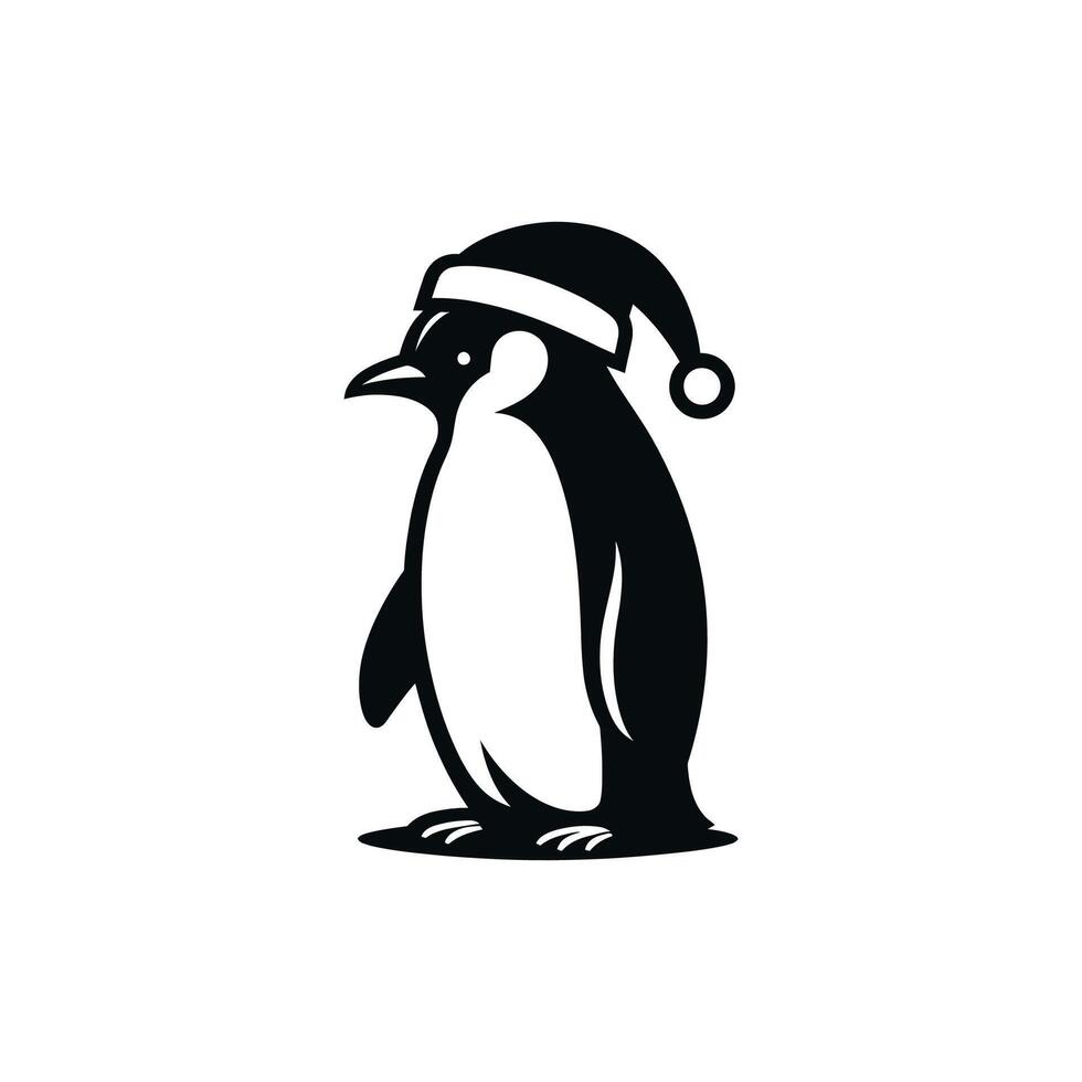 Black Penguin Silhouette Graphic Design vector