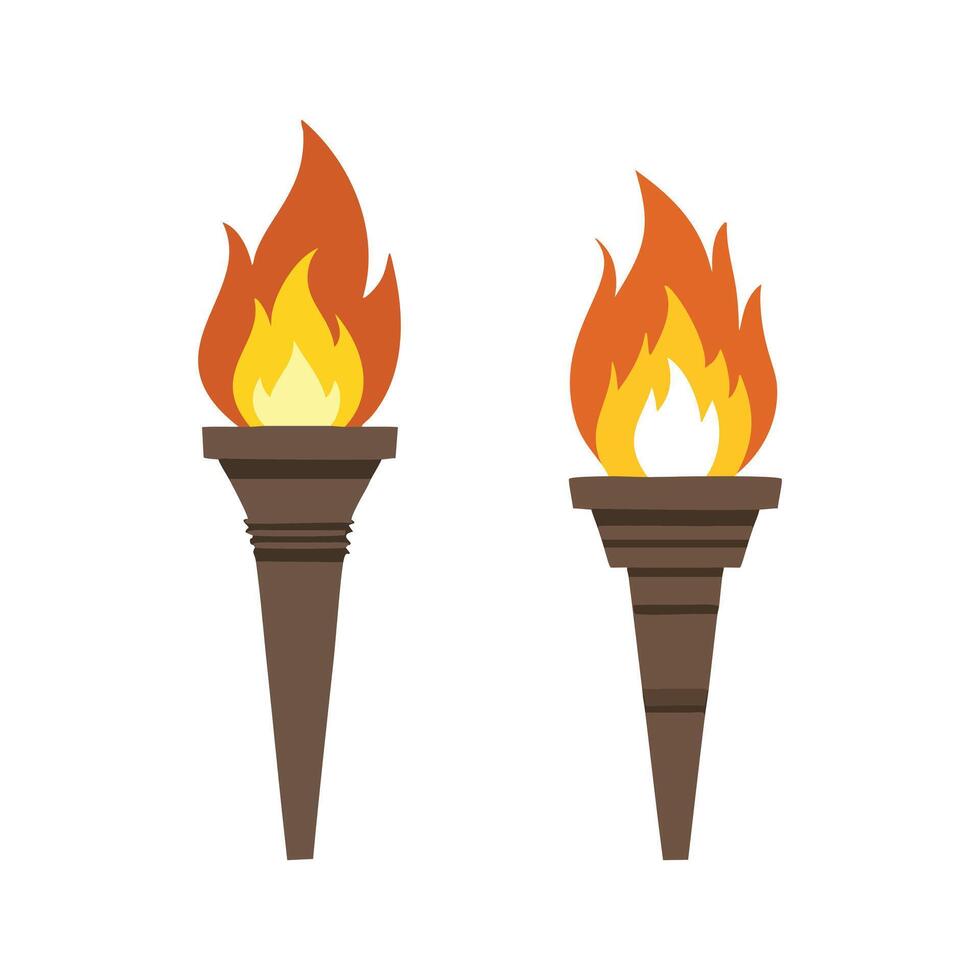 Fire flames symbol sign set illustration vector