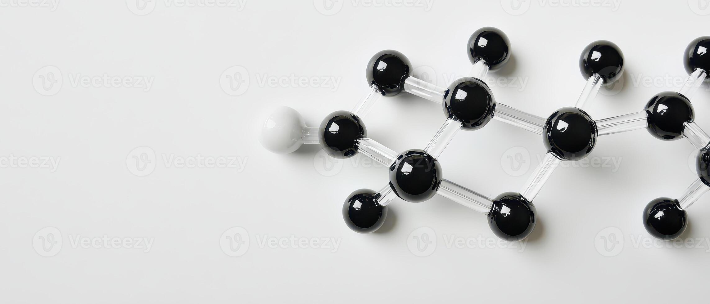 Molecular structure in black and white display photo