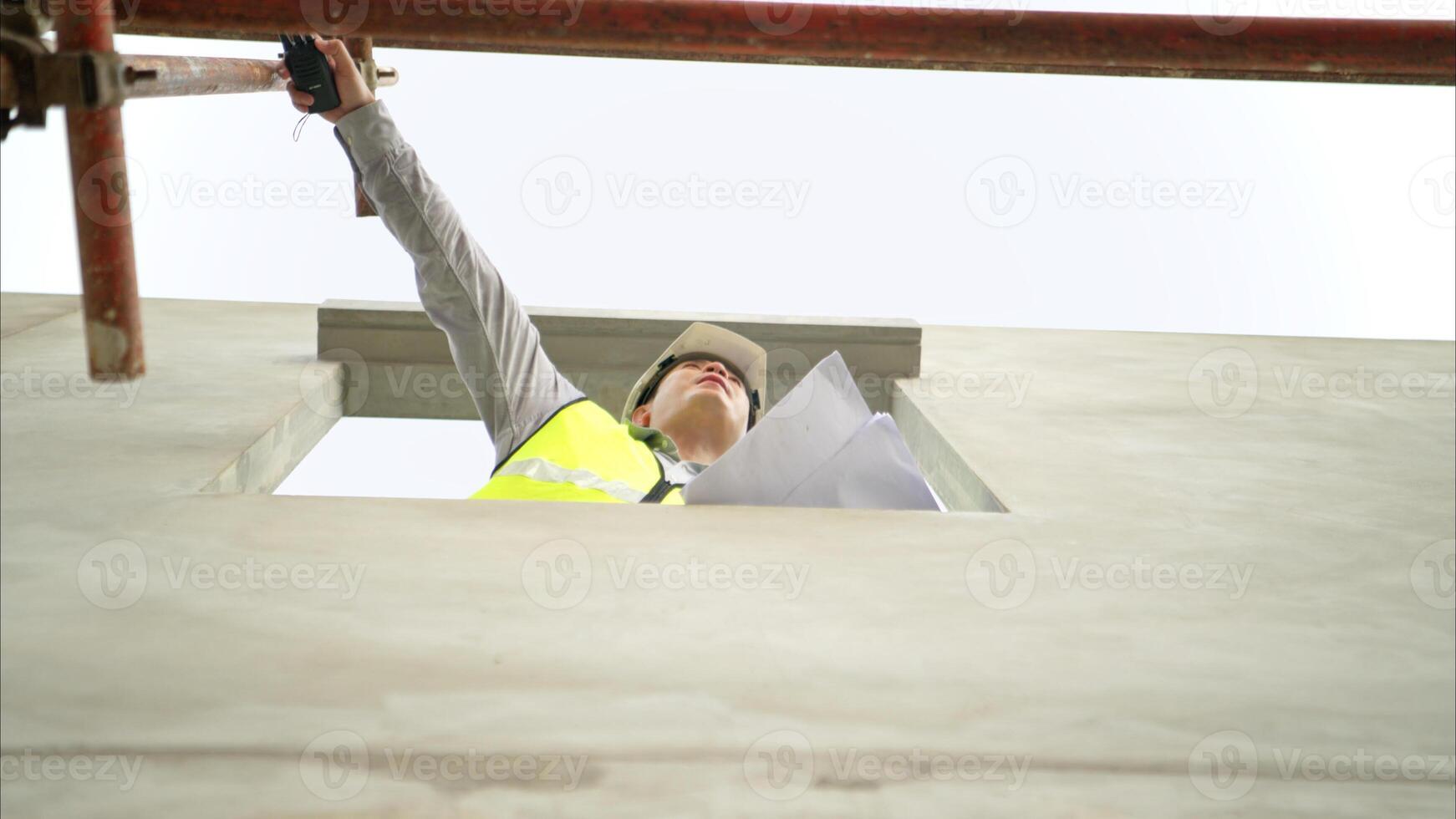 Engineers construction projects inspect and supervise the construction of building walls,93 photo