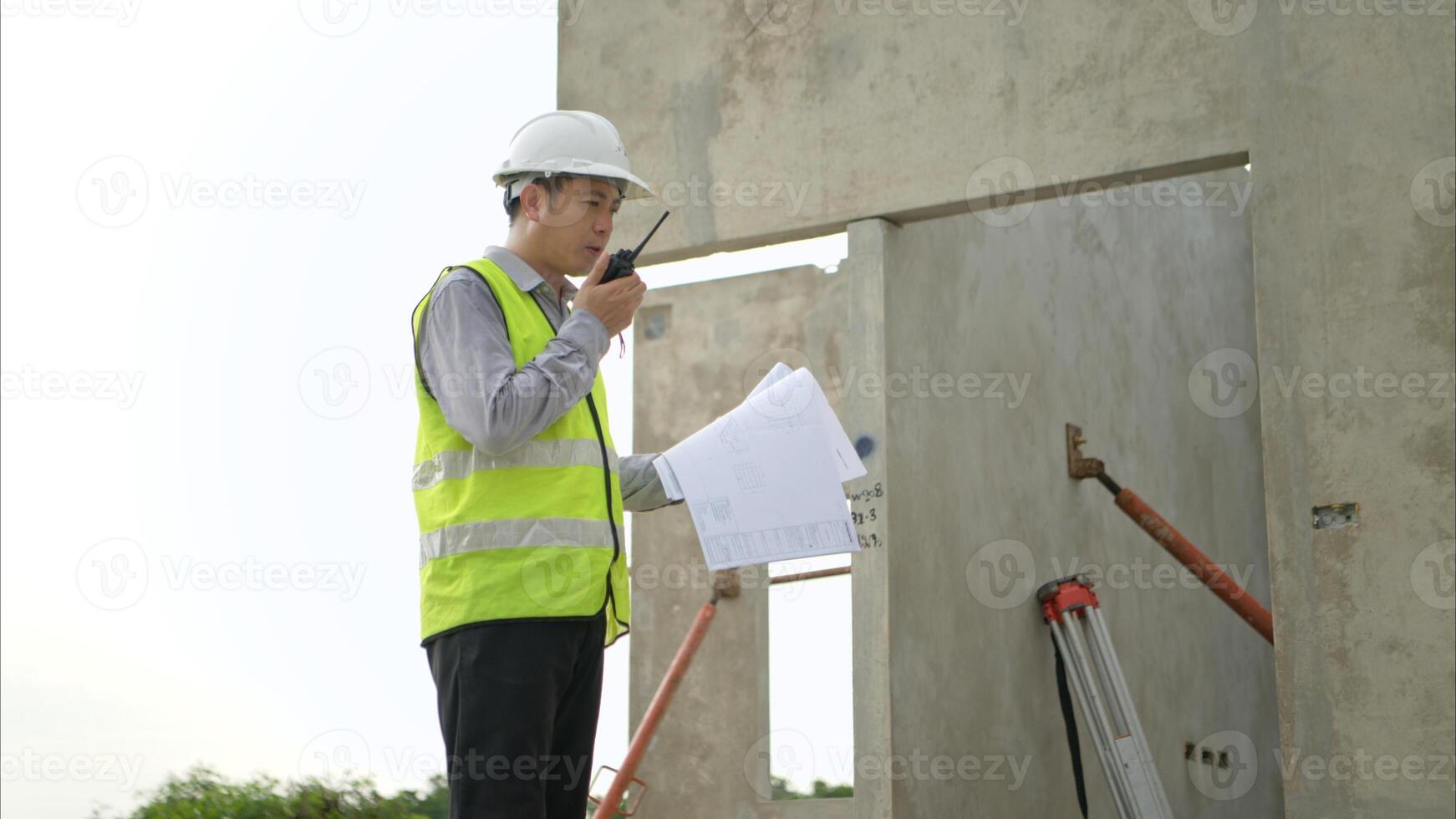 Engineers construction projects inspect and supervise the construction of building walls,94 photo