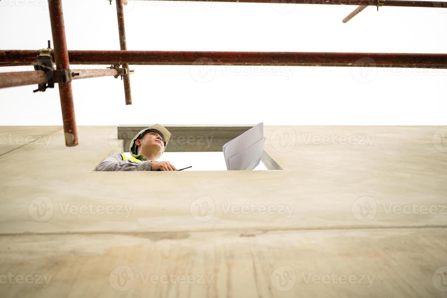 Engineers construction projects inspect and supervise the construction of building walls,67 photo