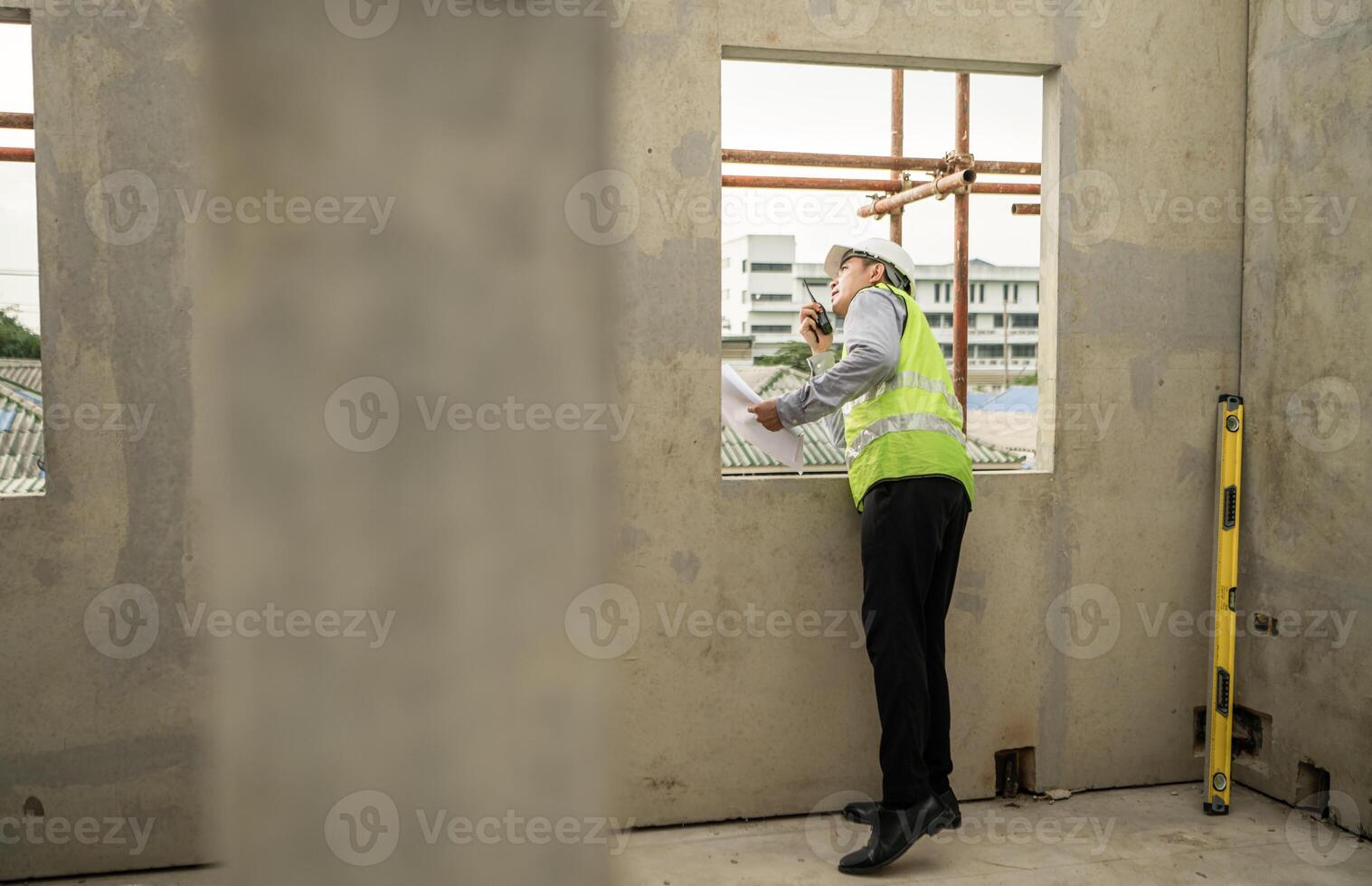 Engineers construction projects inspect and supervise the construction of building walls,38 photo