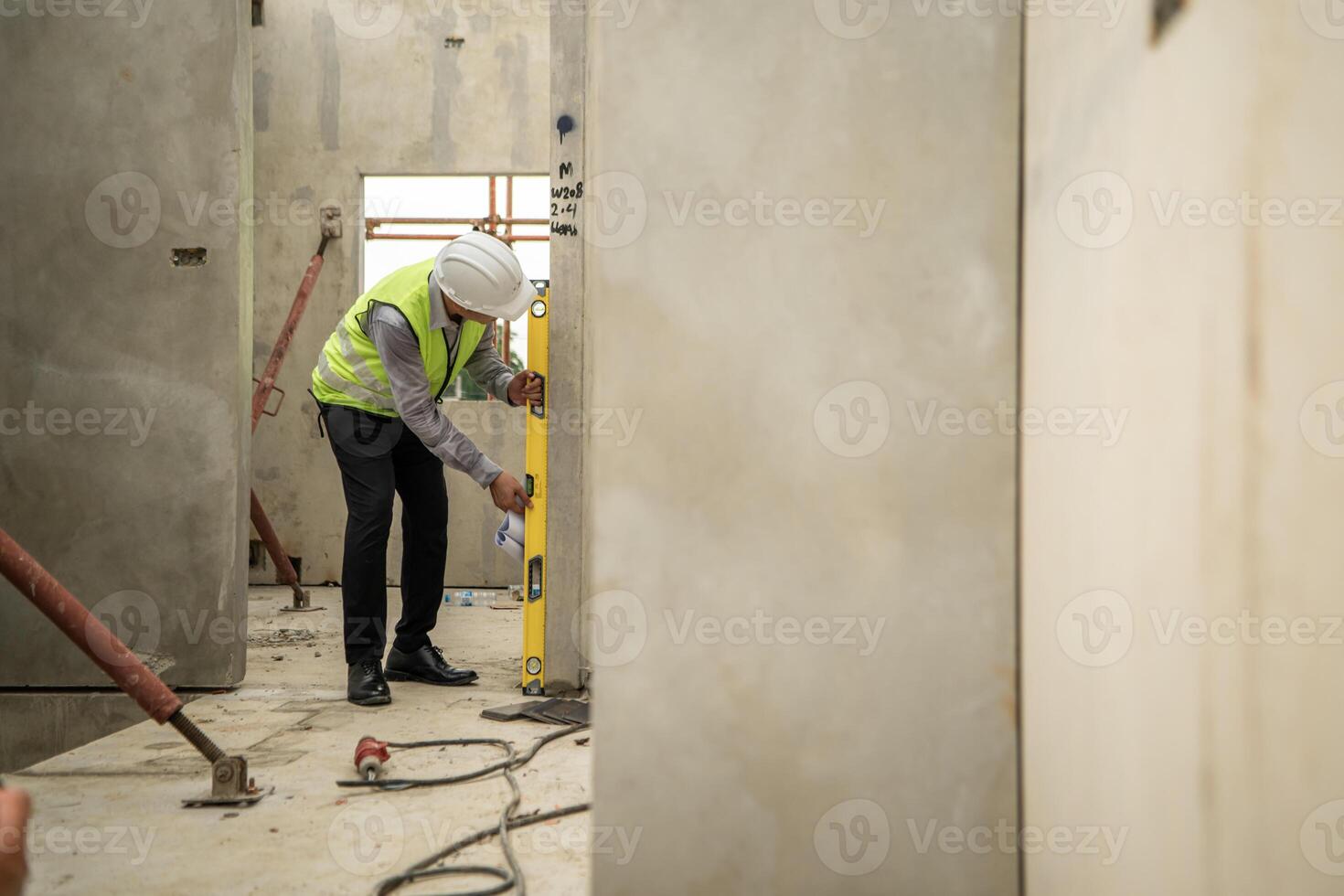 Engineers construction projects inspect and supervise the construction of building walls,33 photo