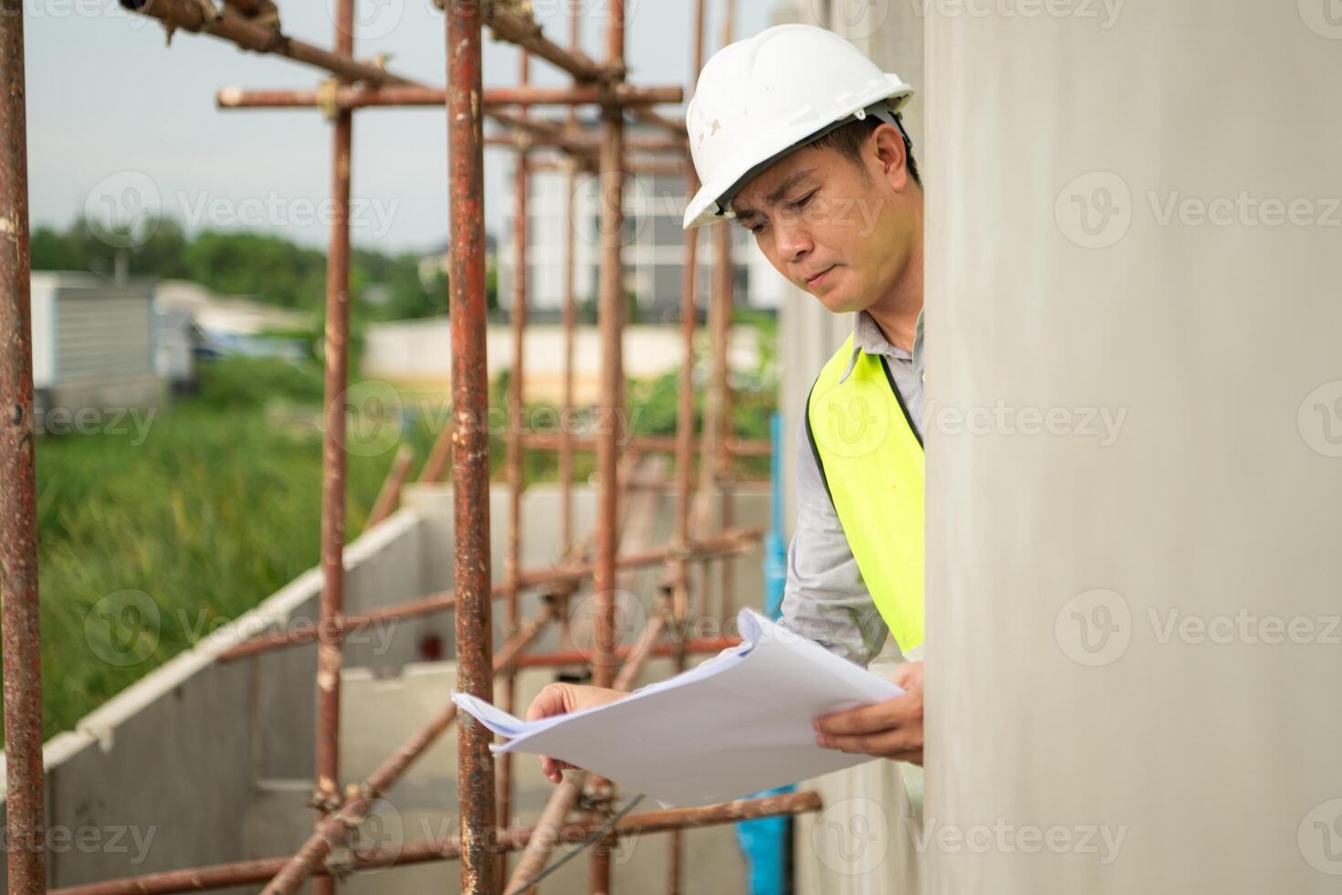 Engineers construction projects inspect and supervise the construction of building walls,17 photo