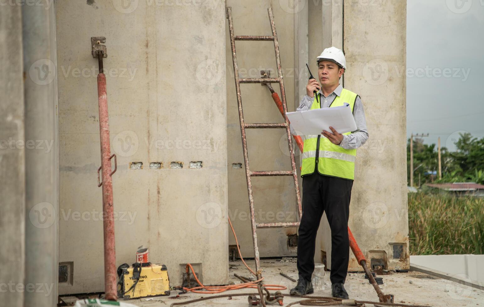 Engineers construction projects inspect and supervise the construction of building walls,13 photo