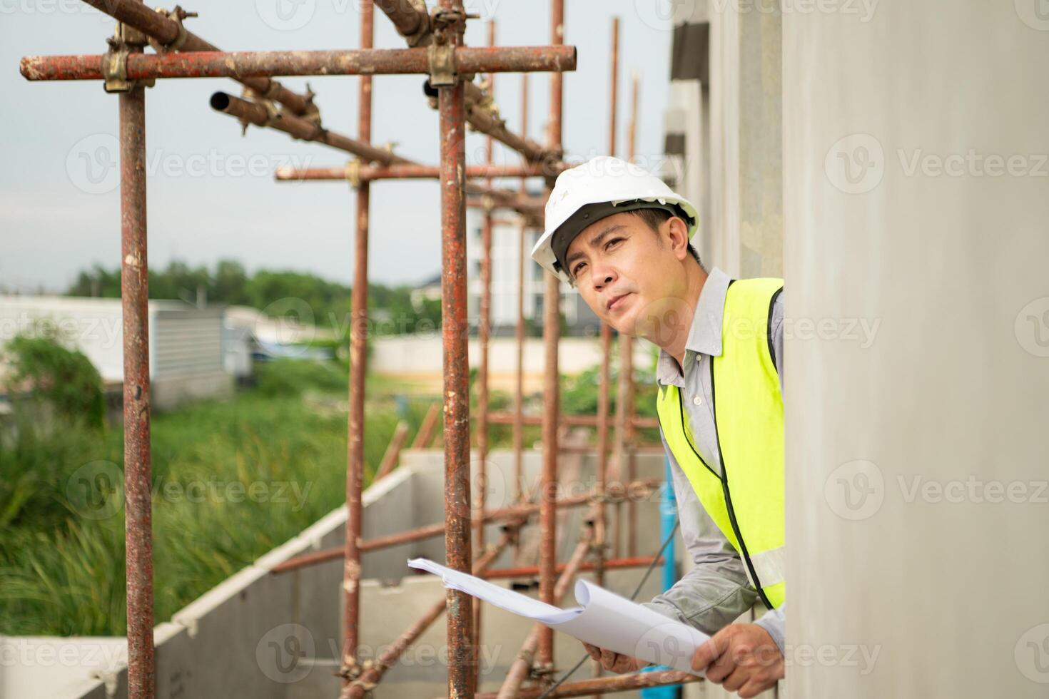 Engineers construction projects inspect and supervise the construction of building walls,4 photo
