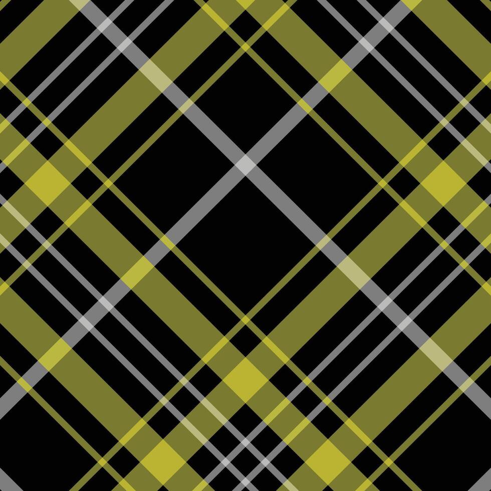 Green tree caller and Black Tartan Fabric Pattern vector