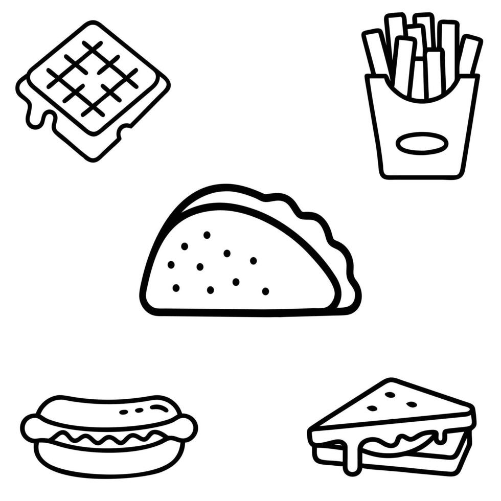 icon represents fast food icon design Burger and Fries Combo meal of burger and fries vector