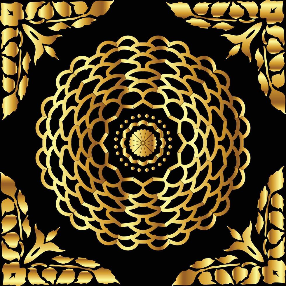 Luxury Background quality with gold mandala theme vector