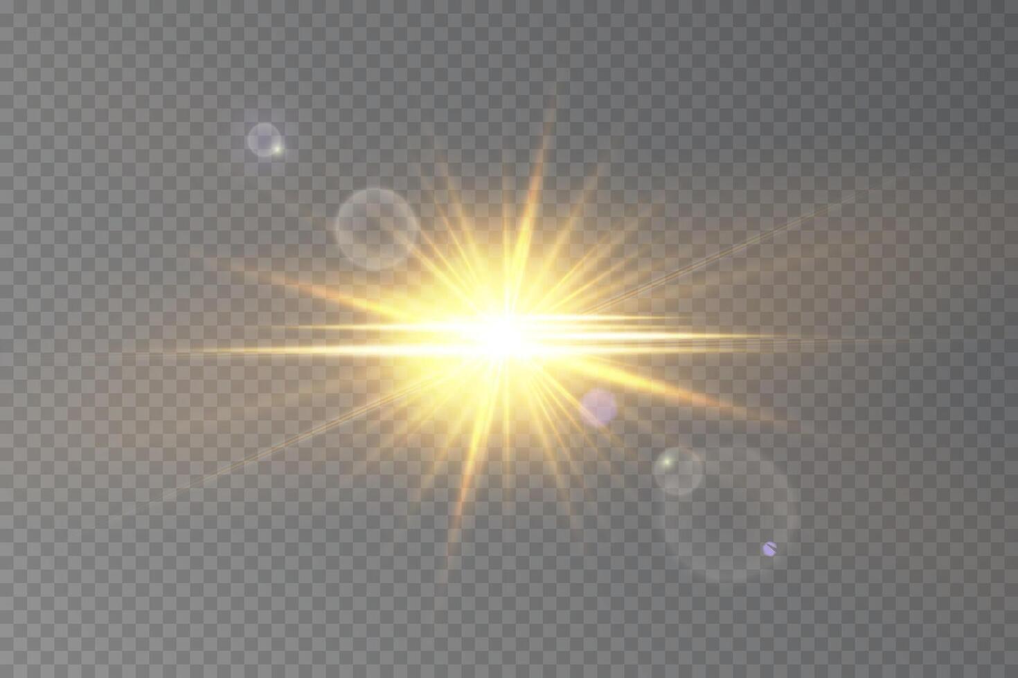 Bright lens flare with sunlight effect vector