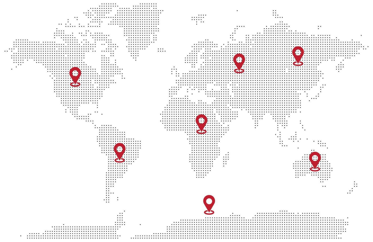 Creative squire shape dotted map design for world study vector