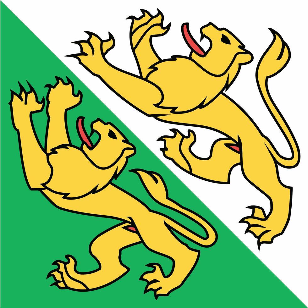 The flag of the Canton of Thurgau in Switzerland vector