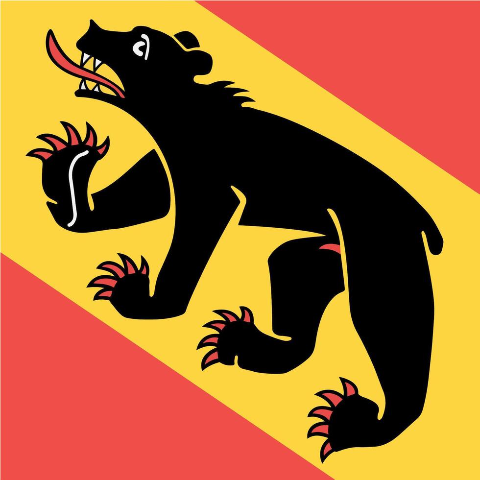 The flag of the Canton of Bern in Switzerland vector