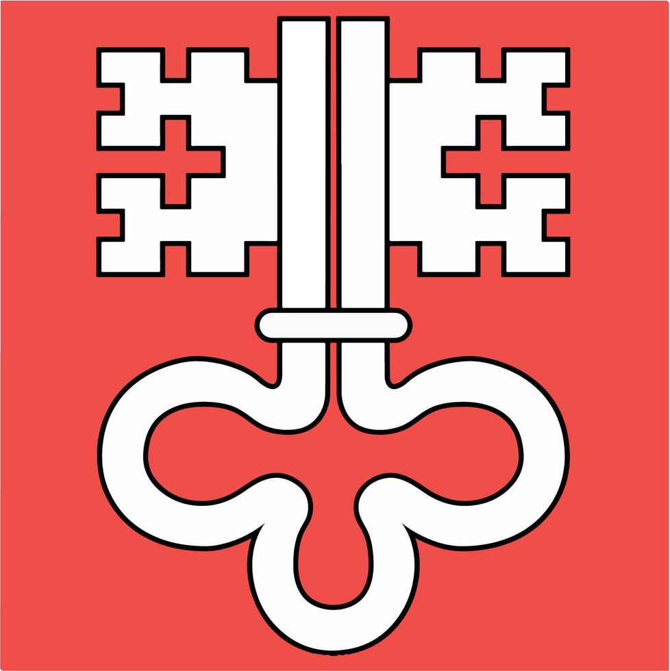 The flag of the Canton of Nidwalden in Switzerland vector