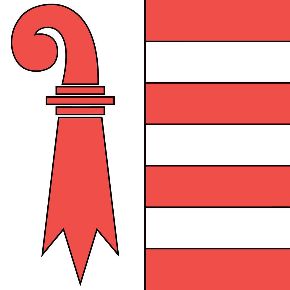 The flag of the Canton of Jura in Switzerland vector