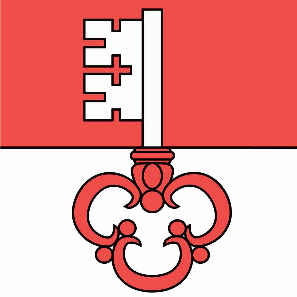 The flag of the Canton of Obwalden in Switzerland vector