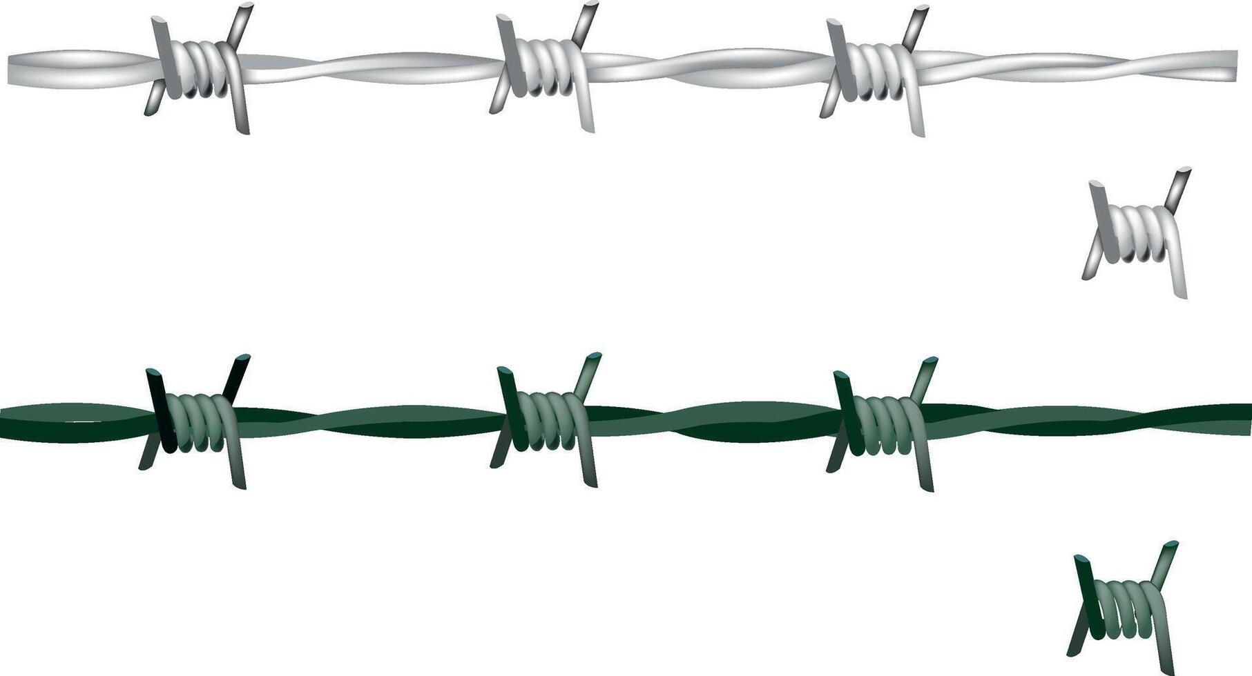 Barbed wire set isolated on white background vector
