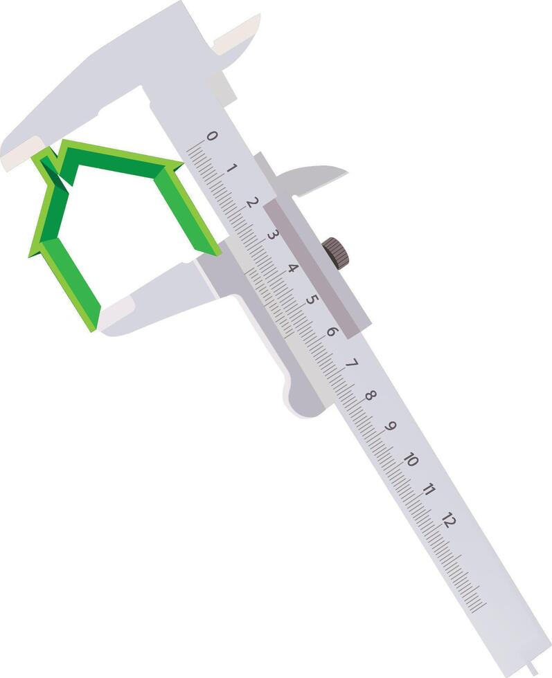 Calipers measuring house house vector