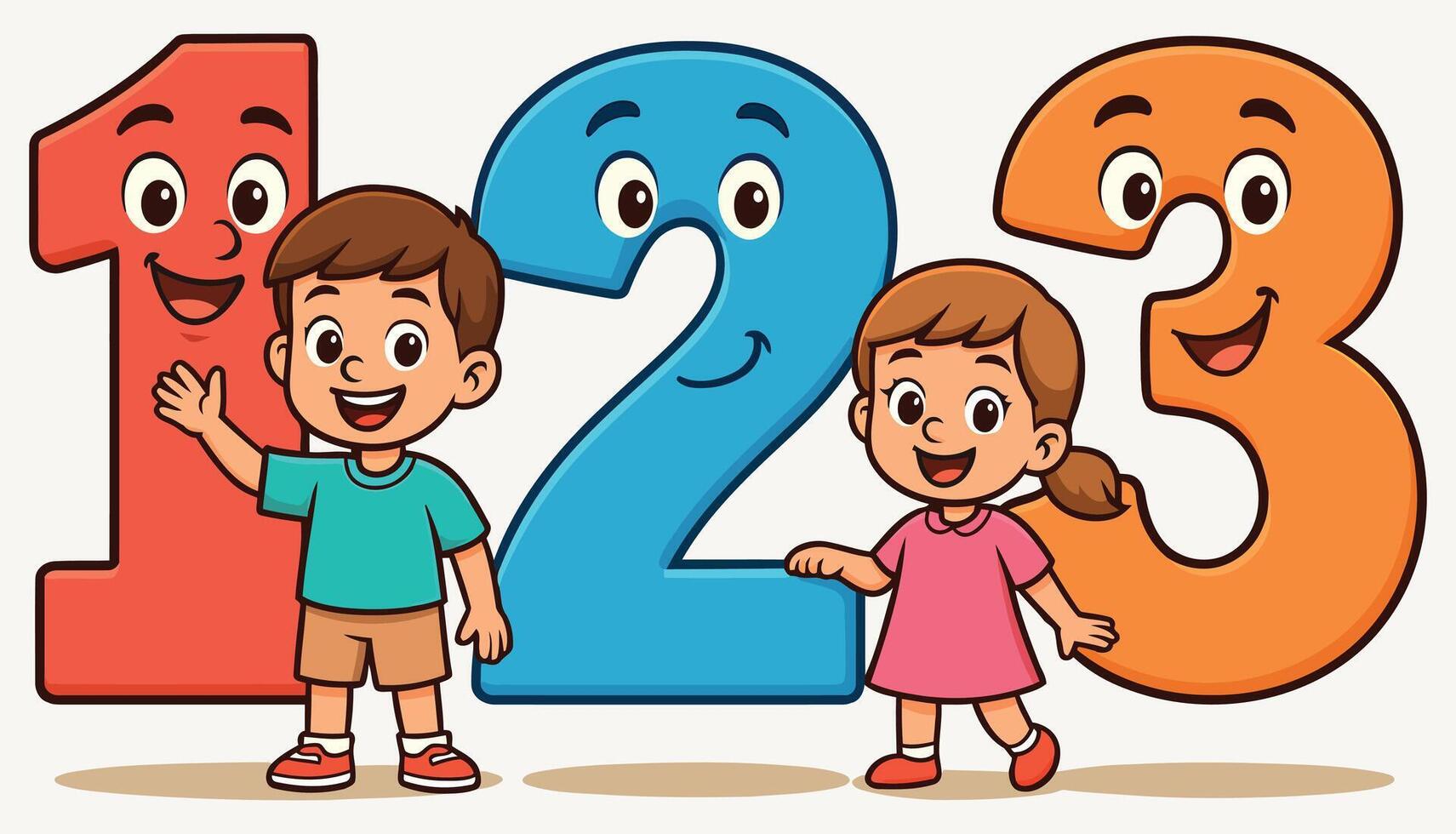 Kids Counting with Numbers vector