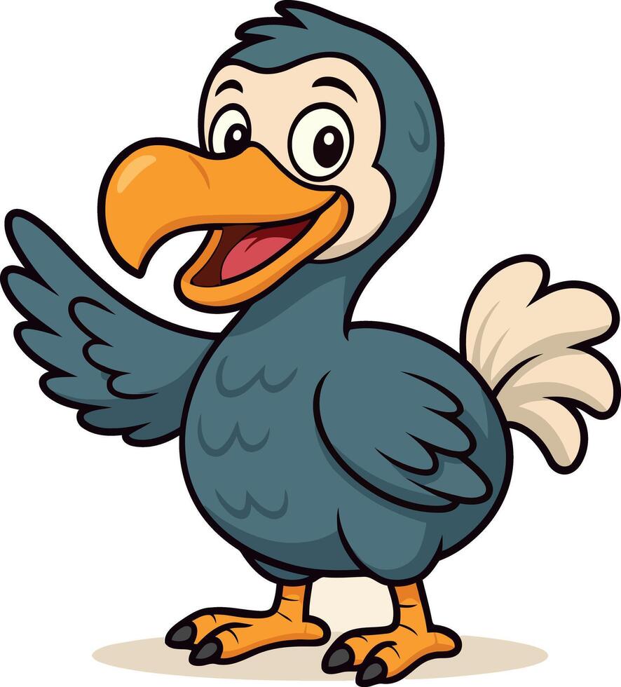 Cartoon Dodo Bird Waving Hello vector