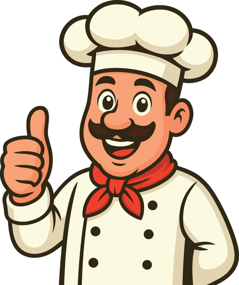 Happy Chef Giving a Thumbs Up vector