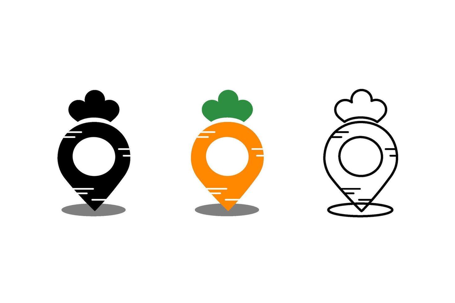 Carrot Location Pin Logo Fresh Vegetable Map Marker Design vector