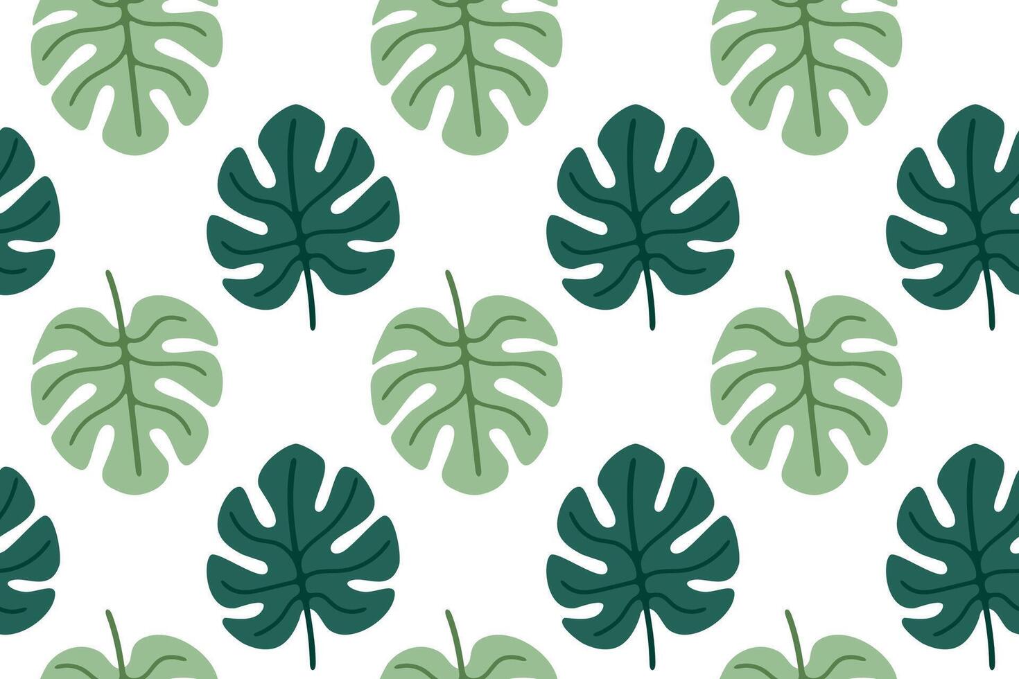 Pattern with seamless soft green monstera leaves. Ideal for tropical branding, packaging, textiles, and eco-friendly projects vector
