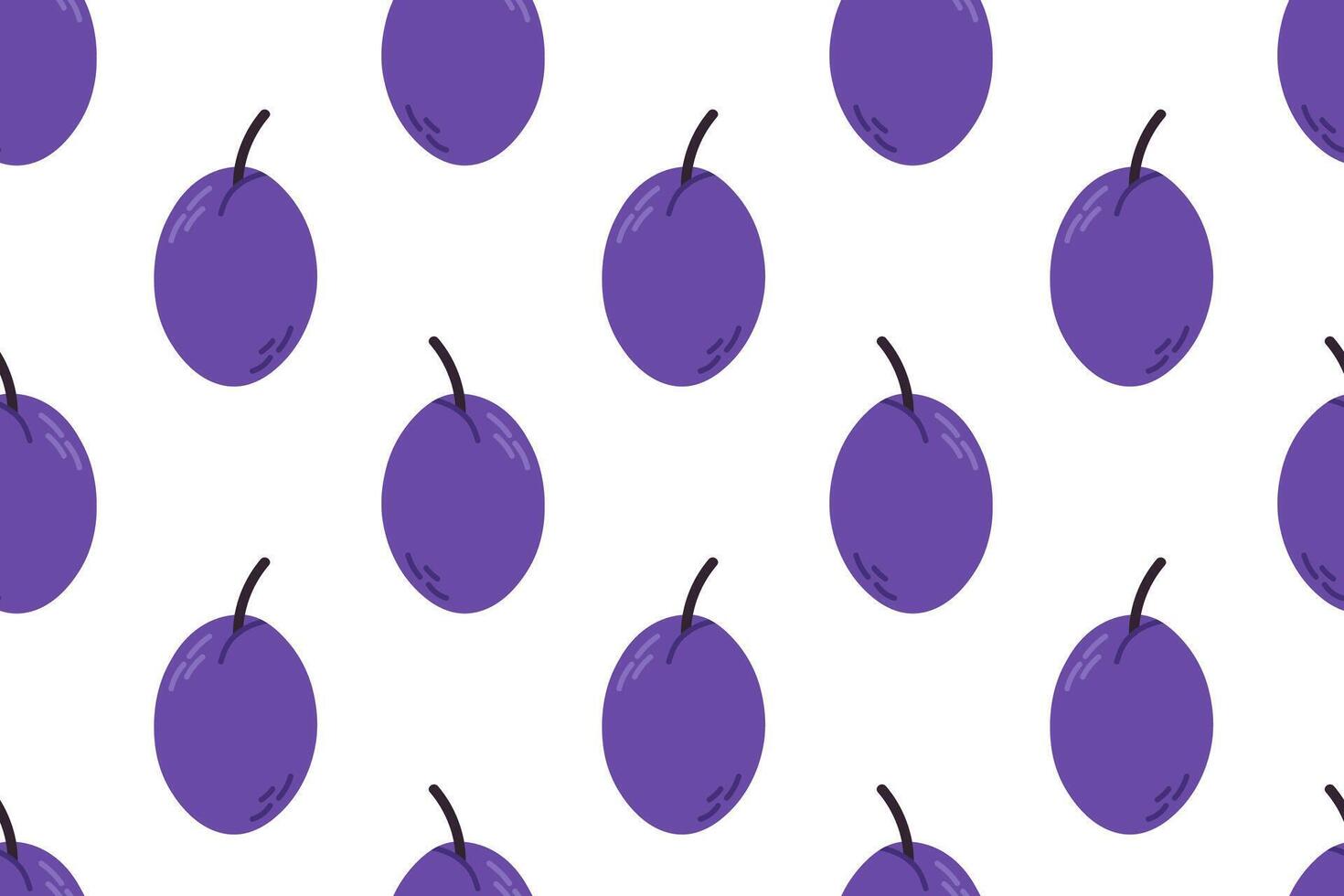 Purple plum seamless pattern. Suitable for food packaging, fruit branding, and summer harvest themes vector