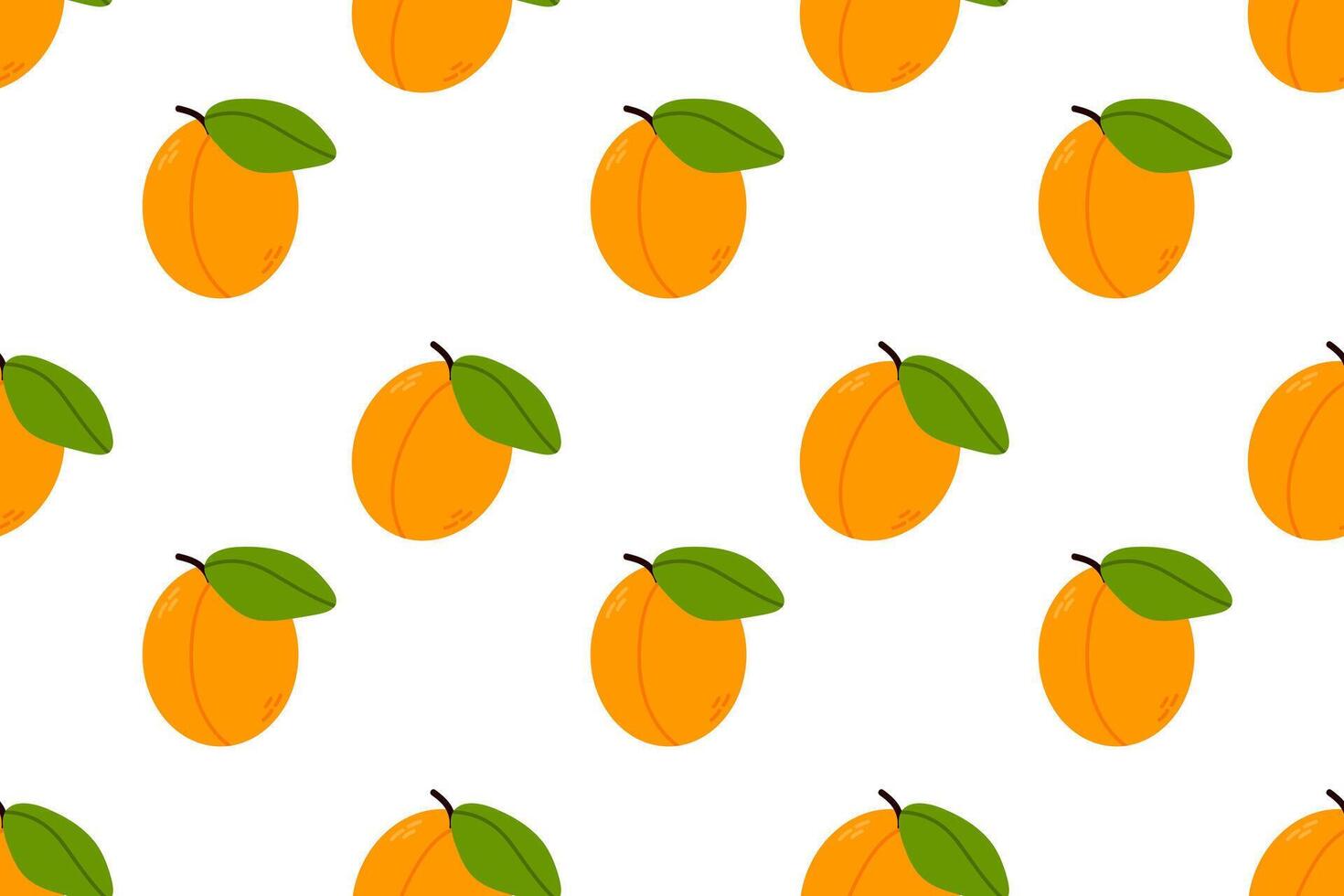 Apricot pattern design with leaves vector