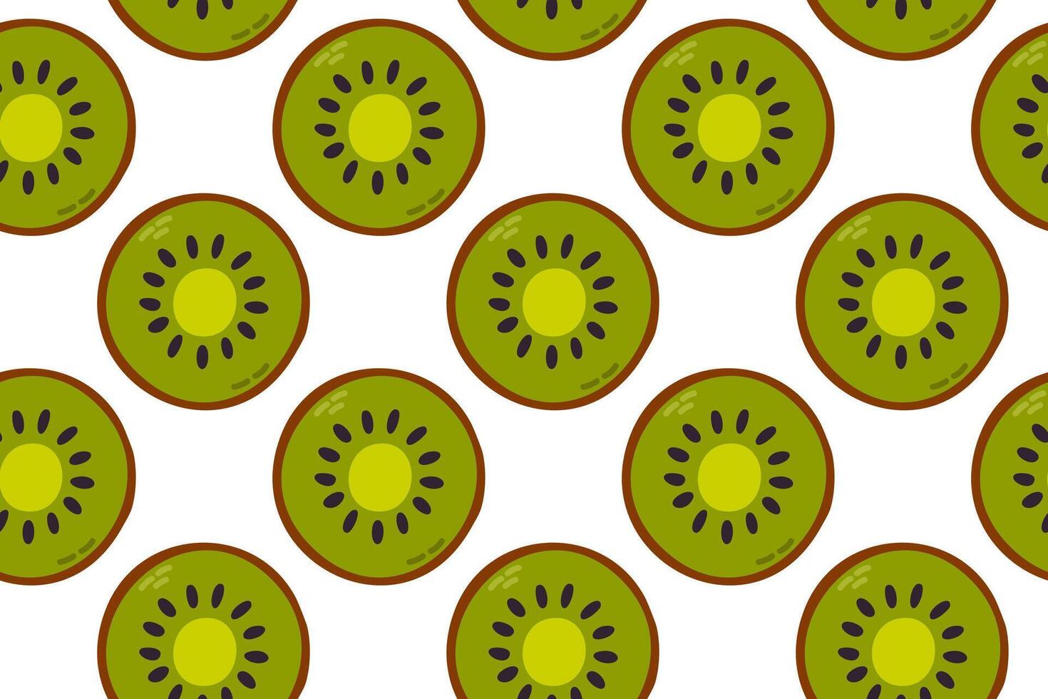 Pattern of sliced kiwis on white background vector