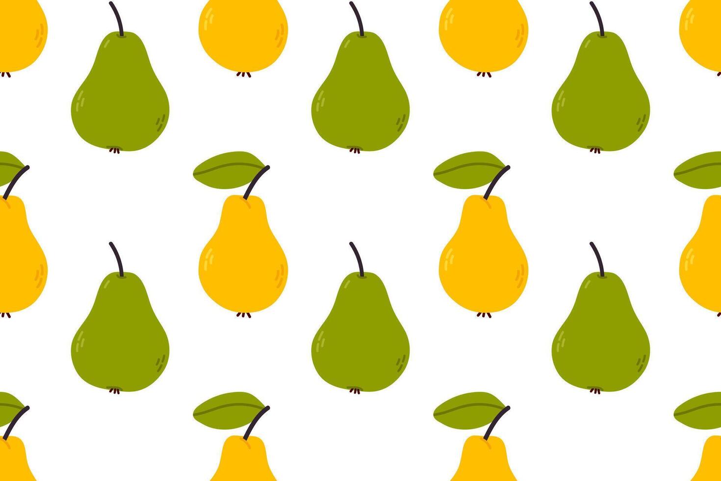 Colorful pattern of pears on white background vector