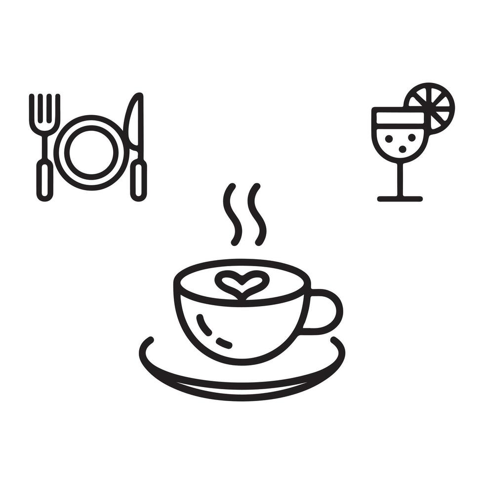 Coffee with Heart Icon Minimal Silhouette Art Symbolizing Forgiveness and Love vector
