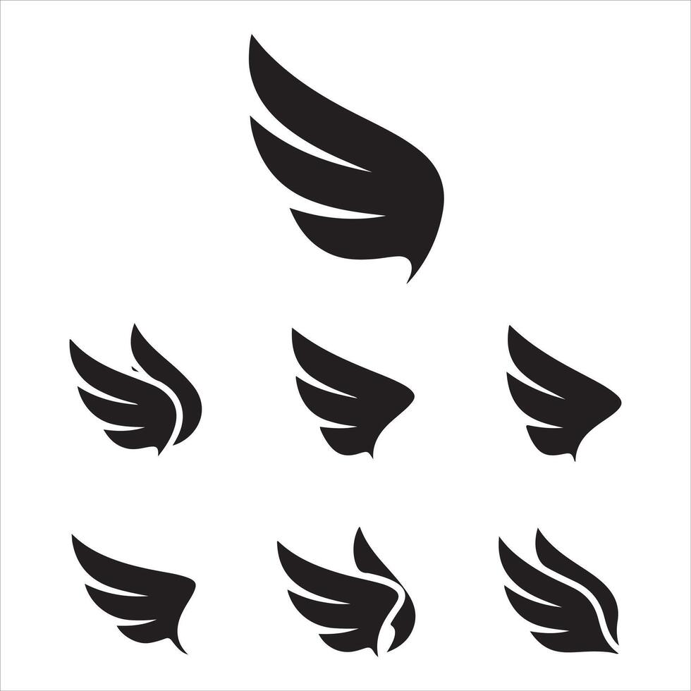Curved Feather Wing Elements vector
