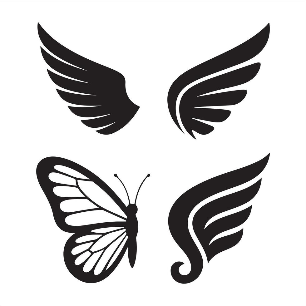 Mixed Wings and Butterfly Art Pack vector